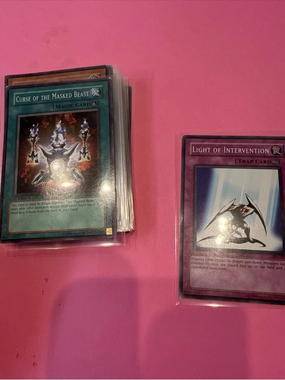 lot of 35 yu-gi-oh vtg 1996 tcg includes grand tiki elder, snake fang, etc